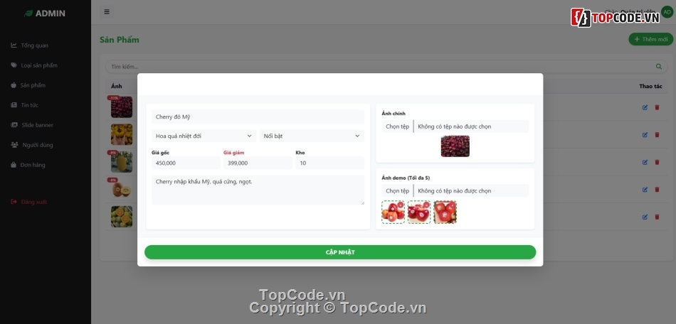 web,web app,web bán hoa quả